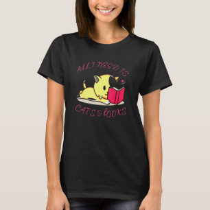 Camiseta Só Preciso De Livros Gatos E Gatos 1