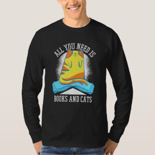 Camiseta Só Preciso De Livros Gatos E Presente De Arte De G
