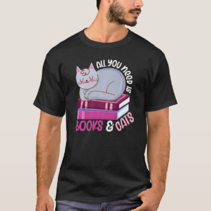 Camiseta Só Preciso De Livros Gatos Gatos