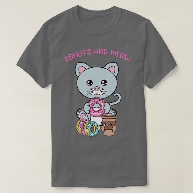 Camiseta Só preciso de rosquinhas e gatos rosquinhas e gato (Frente do Design)