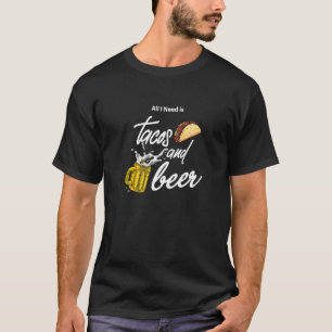 Camiseta Só preciso de tacos e gráficos de ilustração de ce