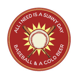 Camiseta Só preciso de um dia ensolarado, beisebol, cerveja