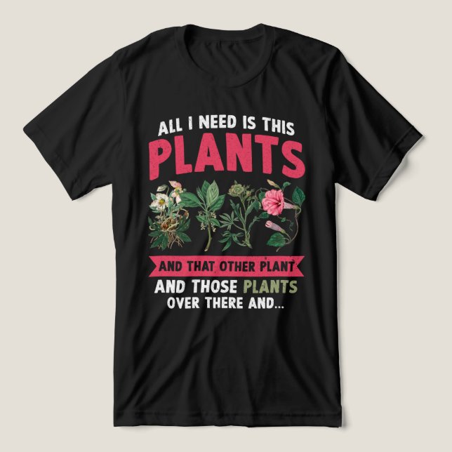 Camiseta Só Preciso Destas Plantas. (Design frontal)