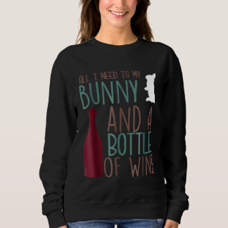 Camiseta Só Preciso Do Meu Coelhinho Uma Garrafa De Vinho.