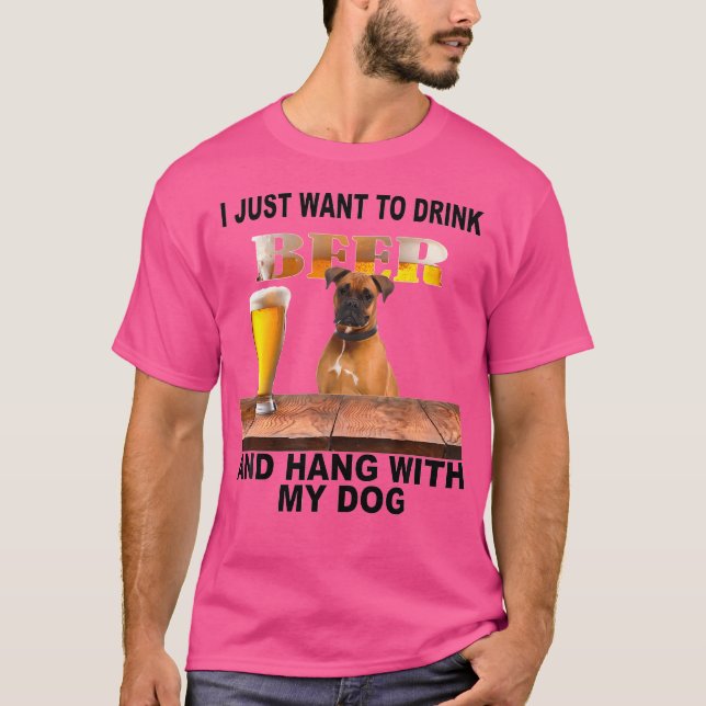 Camiseta Só Quero Beber Cerveja Amarrada Com A Minha Boxer (Frente)