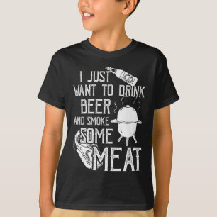 Camiseta Só Quero Beber Cerveja E Fumar Carne Legal