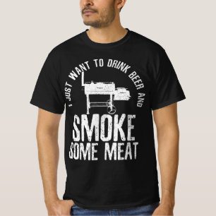 Camiseta Só Quero Beber Cerveja E Fumar Um CHURRASCO De Ca
