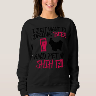 Camiseta Só Quero Beber Cerveja E Pet My Shih Tzu