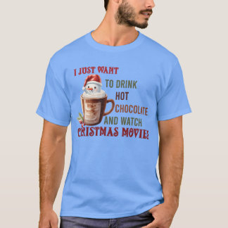 Camiseta só quero beber chocolate quente e ver batatas frit