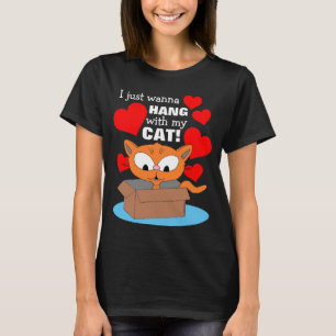 Camiseta Só quero ficar com meu gato! Fio de Gato