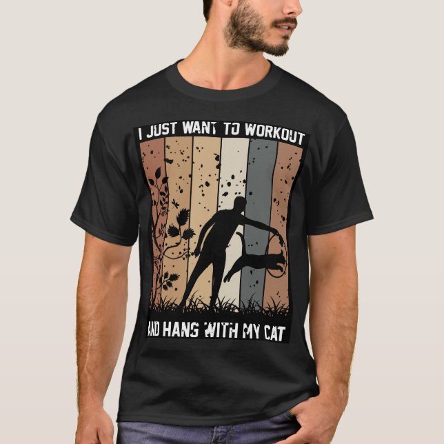 Camiseta só quero trabalhar e ficar com o meu gato (Frente)