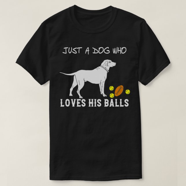 Camiseta Só Um Cachorro Que Ama As Bolas Jogando Labrador R (Frente do Design)
