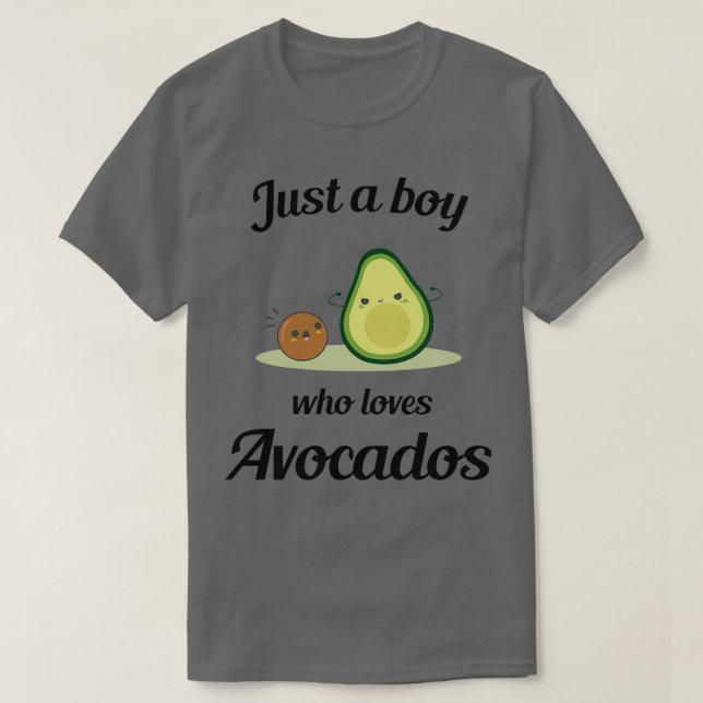 Camiseta Só um garoto que ama abacates 12 (Frente do Design)