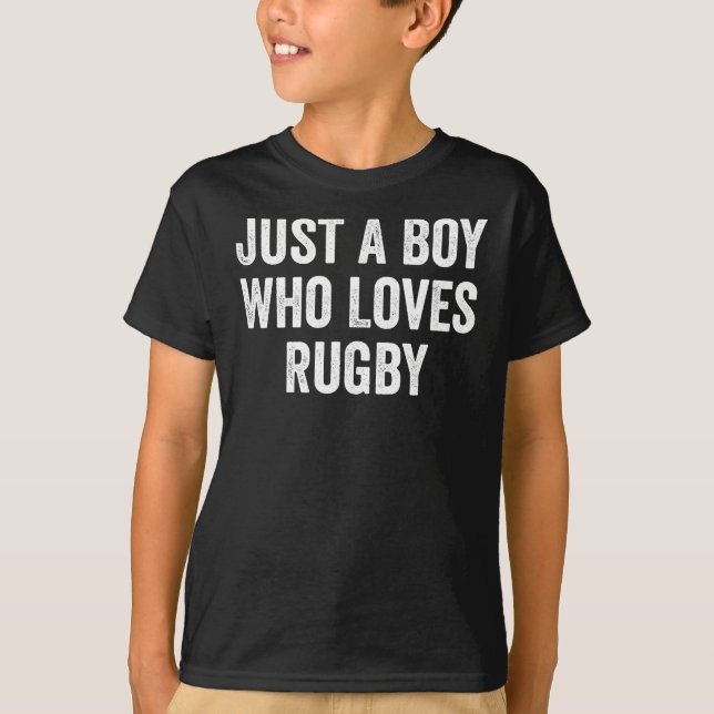 Camiseta Só um garoto que ama o jogador de rugby (Frente)
