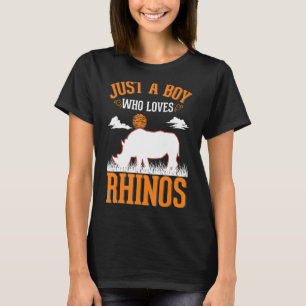 Camiseta Só um garoto que ama o Rhinoceronte Rinoceronte