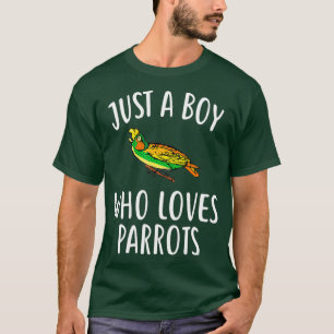 Camiseta Só um garoto que ama PARROTS FELIZ PARROT