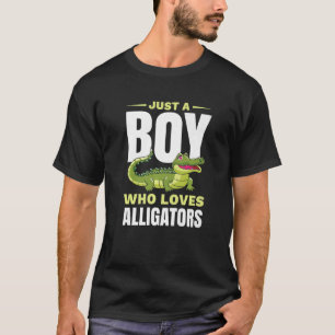 Camiseta Só Um Menino Que Adora Os Alligadores Crocodilo Ga