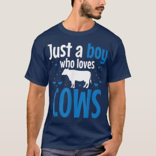 Camiseta Só Um Menino Que Adora Vacas Fazenda Farmi