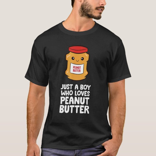 Camiseta Só um menino que ama a manteiga de amendoim (Frente)