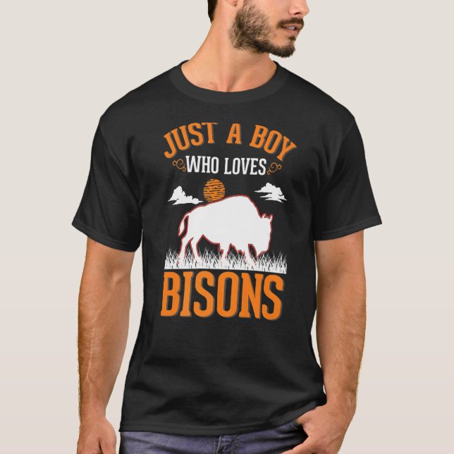 Camiseta Só um menino que ama Bisons Buffalo (Frente)