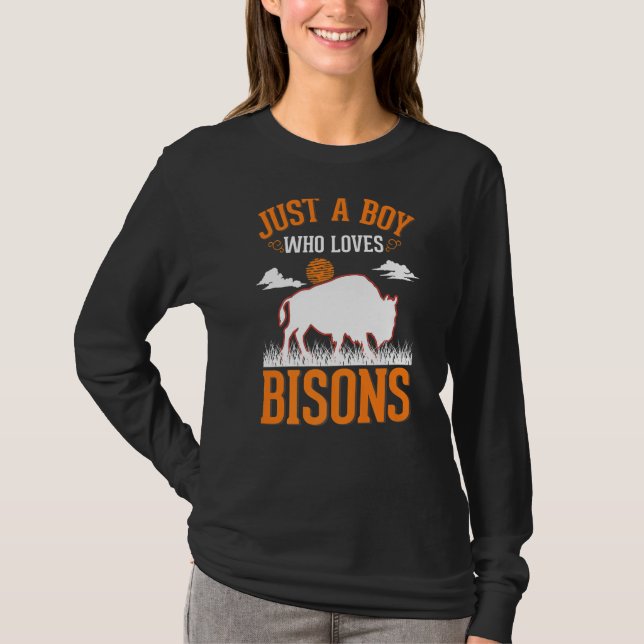 Camiseta Só um menino que ama Bisons Buffalo (Frente)