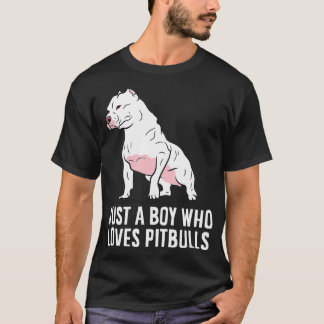Camiseta Só um menino que ama cães de Pitbull
