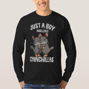Camiseta Só Um Menino Que Ama Chinchillas Meninos Chinchi