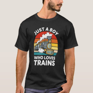 Camiseta Só Um Menino Que Ama Comboios Engraçados, Toddler