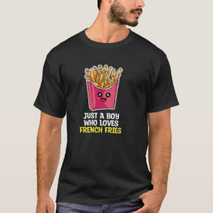 Camiseta Só Um Menino Que Ama Fries Franceses Crianças