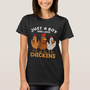 Camiseta Só Um Menino Que Ama Galinhas Meninos Galinha