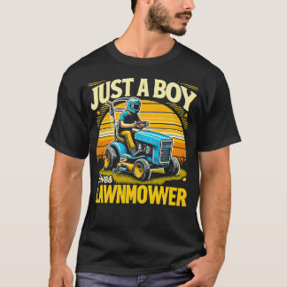 Camiseta Só Um Menino Que Ama O Gramado Mowers Engraçados