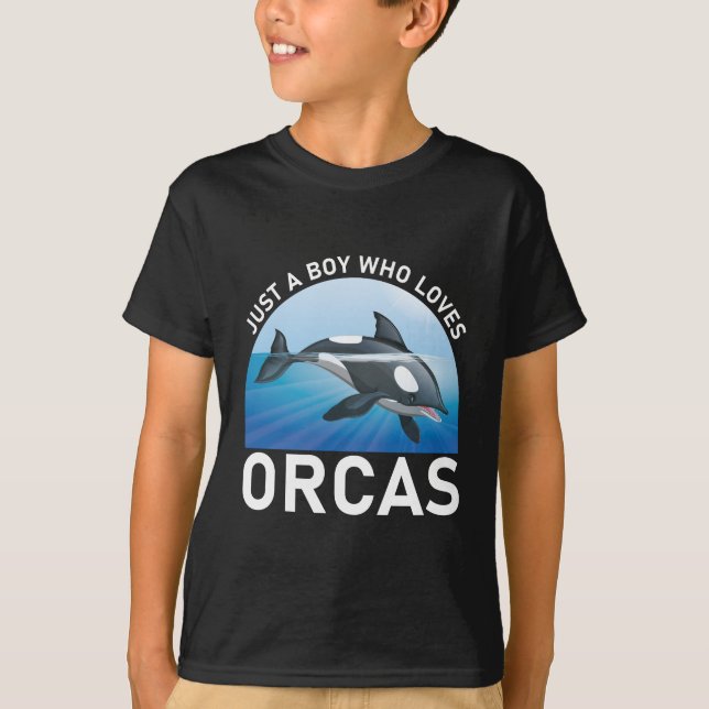 Camiseta Só um menino que ama Orcas Whales (Frente)