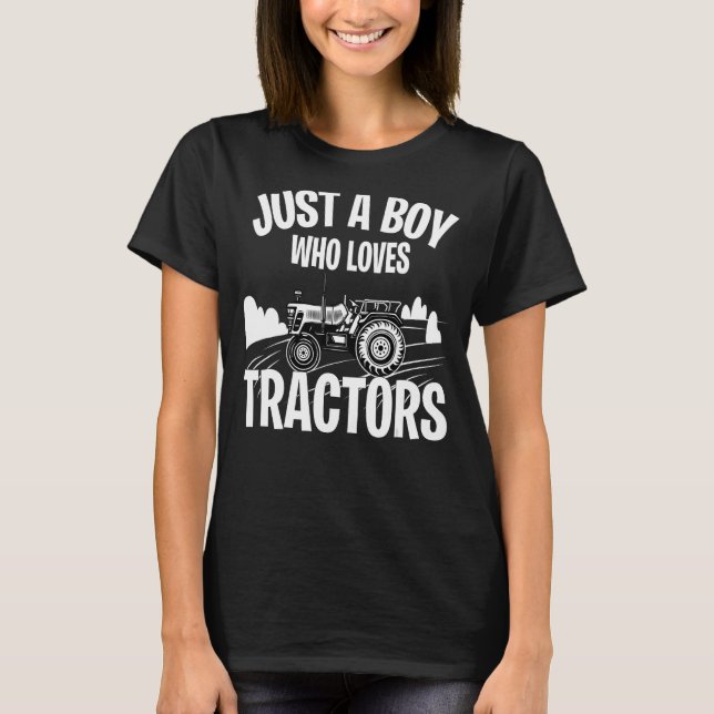 Camiseta Só um menino que ama os tratores 1 (Frente)