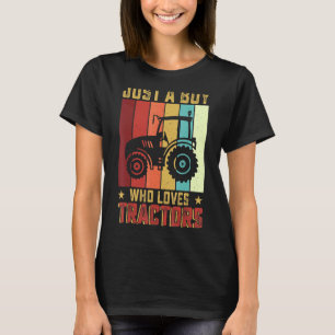 Camiseta Só Um Menino Que Ama Os Tratores, Crianças Fazenda