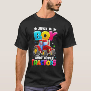 Camiseta Só Um Menino Que Ama Os Tratores De Fazenda, Toddl