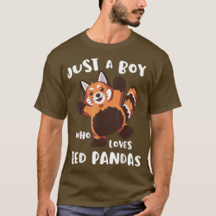Camiseta Só Um Menino Que Ama Pandas Vermelhas Cutes Crianç