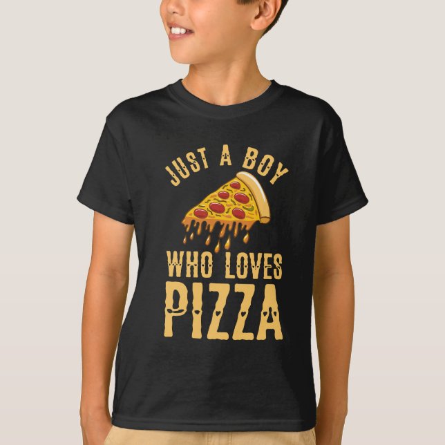 Camiseta Só um menino que ama pizza (Frente)