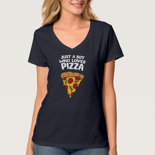 Camiseta Só um menino que ama pizza (Frente)