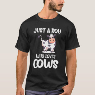 Camiseta Só Um Menino Que Ama Vacas De Fazenda 1