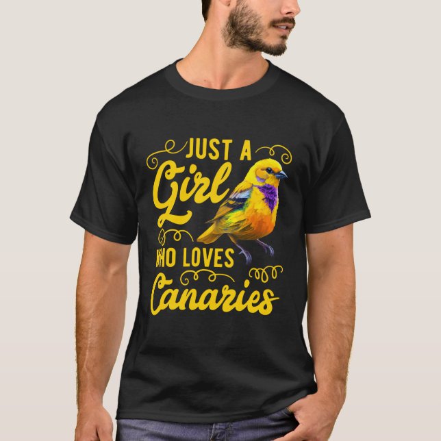 Camiseta Só Um Que Adora Canários Cantando Pássaros (Frente)