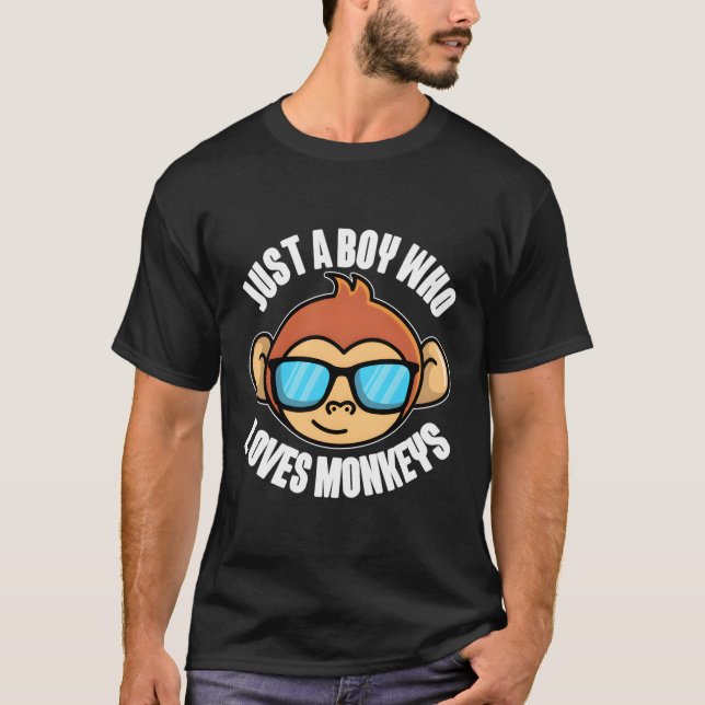Camiseta Só Um Que Ama Macacos Com Óculos De Sol Para (Frente)