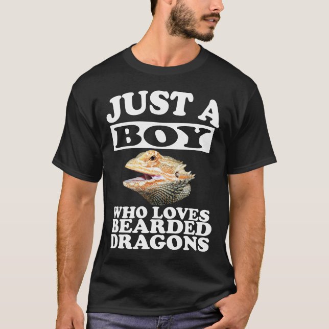 Camiseta Só Um Rapaz Que Adora Dragões Com Barras (Frente)