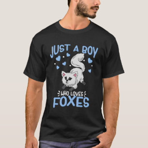 Camiseta Só Um Rapaz Que Adora Raposas Raposa Árctica Cuta