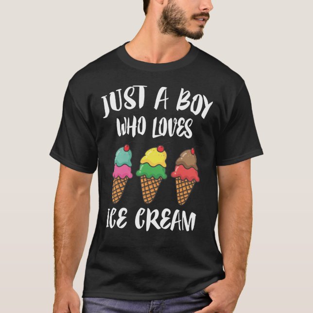 Camiseta Só Um Rapaz Que Adora Sorvete (Frente)
