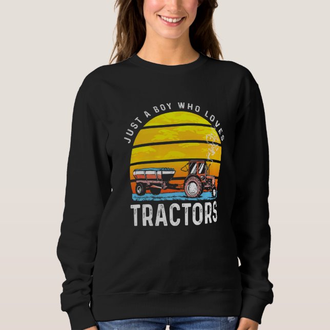 Camiseta Só Um Rapaz Que Adora Tratores Retro Farmer (Frente)