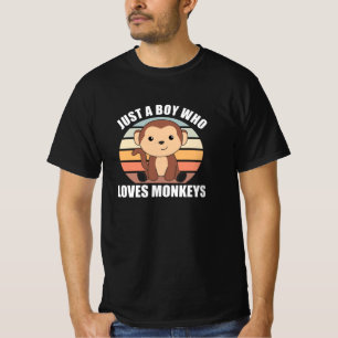 Camiseta Só um rapaz que ama macacos macacos macacos
