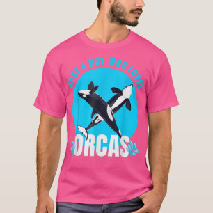 Camiseta Só um rapaz que ama Orcas Whales roupa para rapaze