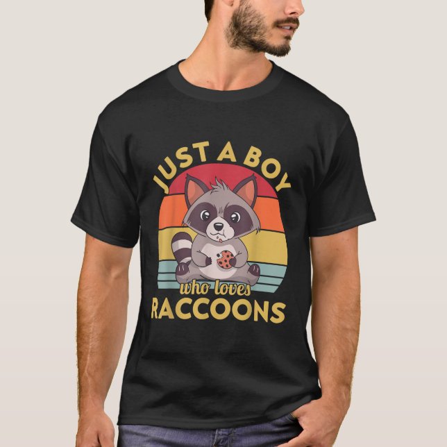 Camiseta Só um rapaz que ama os raccoons (Frente)