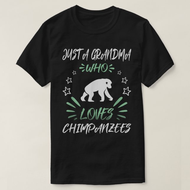 Camiseta Só Uma Avó Que Ama Chimpanzés (Frente do Design)