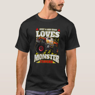 Camiseta Só Uma Criança Que Adora Caminhões Monstros